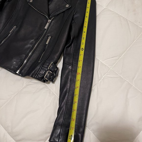 Michael Kors Black Leather Moto Jacket XS - Picture 16 of 16